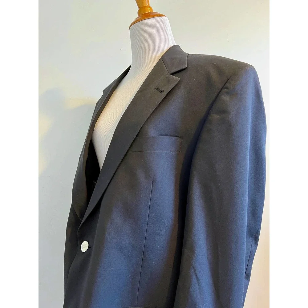 Vintage Burberrys wool‎ blazer sport jacket navy blue unisex mens womens 80s 90s